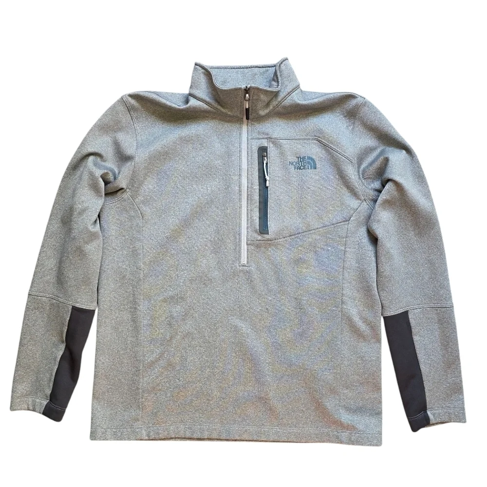 The North Face Gray Half-Zip Pullover Lightweigh Jacket, Mens Size Large